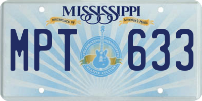 MS license plate MPT633