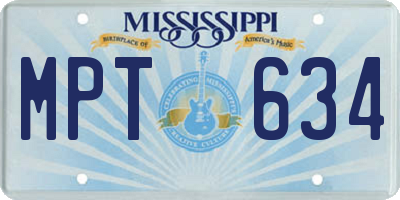 MS license plate MPT634