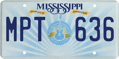 MS license plate MPT636