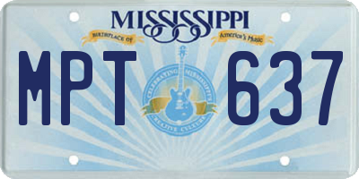 MS license plate MPT637