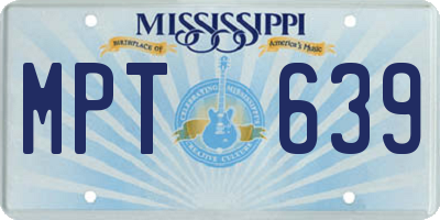 MS license plate MPT639