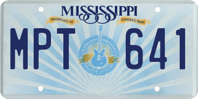 MS license plate MPT641