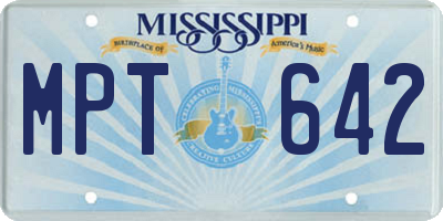 MS license plate MPT642