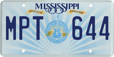MS license plate MPT644