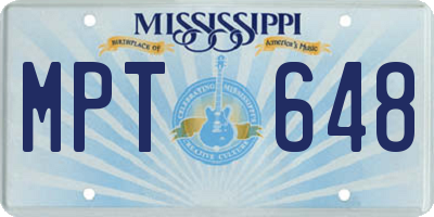 MS license plate MPT648