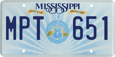 MS license plate MPT651
