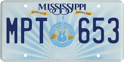 MS license plate MPT653