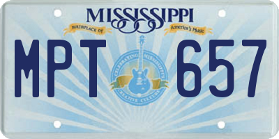 MS license plate MPT657