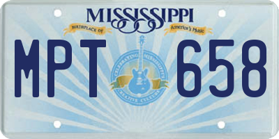 MS license plate MPT658