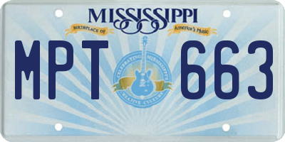MS license plate MPT663