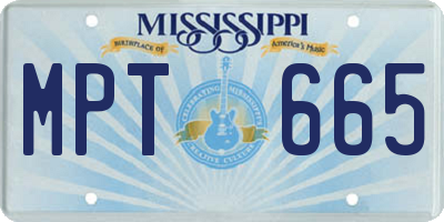 MS license plate MPT665