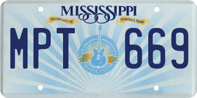 MS license plate MPT669
