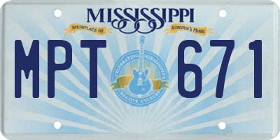 MS license plate MPT671
