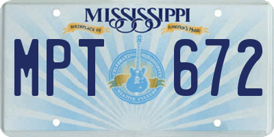 MS license plate MPT672