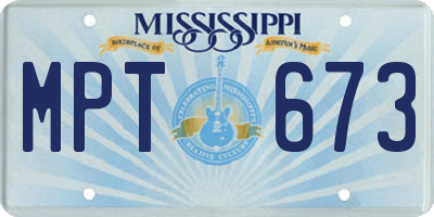MS license plate MPT673