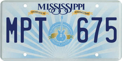 MS license plate MPT675