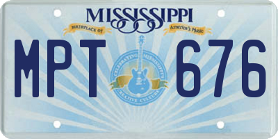 MS license plate MPT676