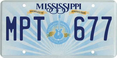 MS license plate MPT677