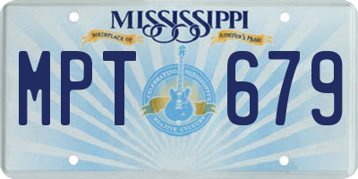MS license plate MPT679