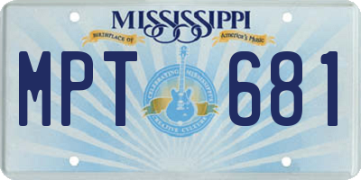 MS license plate MPT681