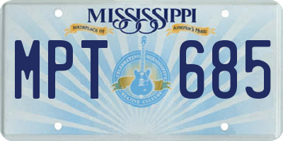 MS license plate MPT685