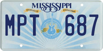 MS license plate MPT687