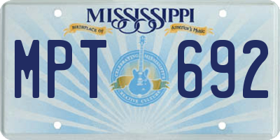MS license plate MPT692