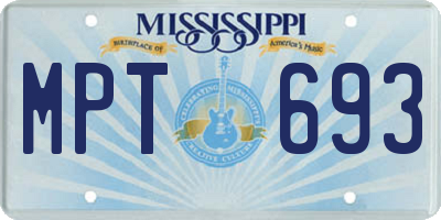 MS license plate MPT693