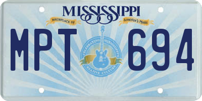 MS license plate MPT694