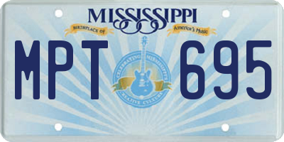 MS license plate MPT695