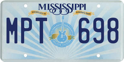 MS license plate MPT698