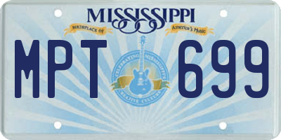 MS license plate MPT699