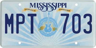 MS license plate MPT703