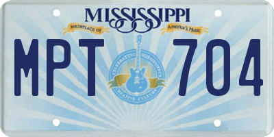 MS license plate MPT704