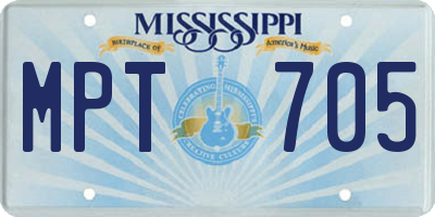 MS license plate MPT705