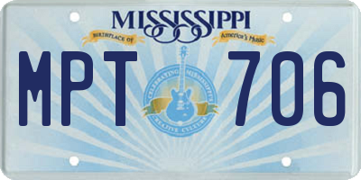 MS license plate MPT706