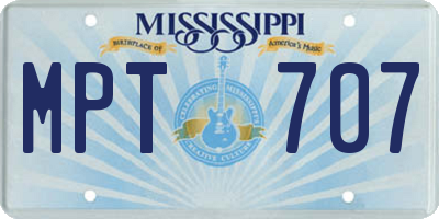 MS license plate MPT707