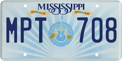 MS license plate MPT708