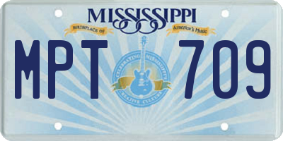 MS license plate MPT709