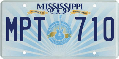 MS license plate MPT710