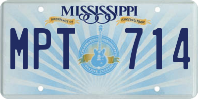 MS license plate MPT714