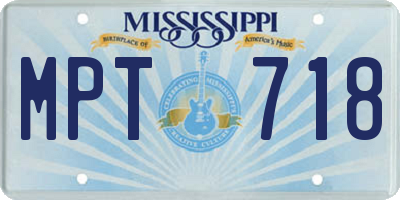 MS license plate MPT718