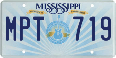 MS license plate MPT719