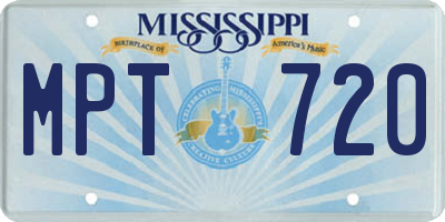MS license plate MPT720