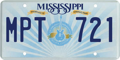 MS license plate MPT721