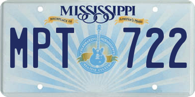 MS license plate MPT722