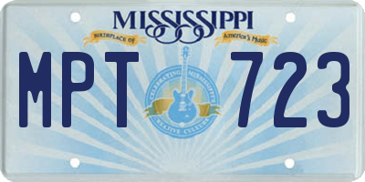 MS license plate MPT723