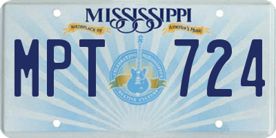MS license plate MPT724