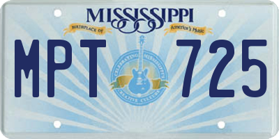 MS license plate MPT725