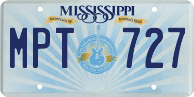 MS license plate MPT727